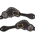 Dope Vintage Style Cow Leather Rhinestone Spur Strap With Adjustable Metal Buckle For Horse Riding Gear