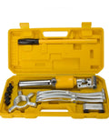 Heavy Duty 3 Jaw Hydraulic Gear Puller Set Built Tough For Dragging Off Worn Bearings And Yanking Stuck Seized Cylinders Up To 20 Ton Capacity Rock Solid Shop Rig in yellow case.