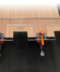 Dead Nuts Precise Embedded Handle Slotting Template With Quick Clamp And Router Dust Cover For Wardrobe Cabinet Door Panel U Groove Positioning Jig viewed from above, showing etched scales and clamps.
