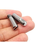 Stainless Steel Dowel Pin Set 304 Slotted Outside Thread Solid Cylindrical Locator Pins For M2 To M10 Sizes shown held in hand