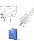 Dimensions and components of the 3000W Wind Turbine Generator For 12V 24V 48V Systems With MPPT Controller