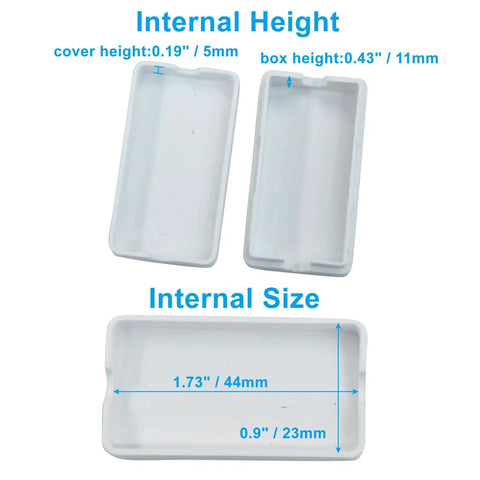 Five Pack Small ABS Plastic Junction Box For Electrical Projects White Durable Project Case 1.89 By 1.02 By 0.59 Inches Internal Dimensions