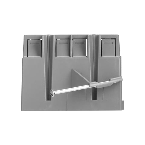 Front view of 2-Gang Non-Metallic PVC New Construction Junction Box With 32.5 Cu In Capacity for outlets, switches and dimmers, gray