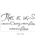 Crazy Loud Love Wall Decal Vinyl Sticker Inspirational Family Quote Art For Bedroom Living Room Office Decor