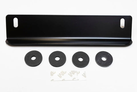 Tesla Model 3 And Model Y Trunk Liftgate Closing Handle Trim In Bright Polished Stainless Steel with black washers.