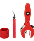 Ratcheting Tubing Cutter Set Five Sixteenth To One And One Eighth Inch For Copper Aluminum Stainless Steel And PVC Pipe With Deburring Tool