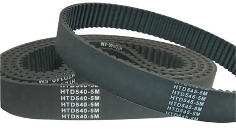 5M Rubber Timing Belt Black 25mm Wide 3mm Thick HTD520-5M Through HTD555-5M Series Replacement Belt in stack