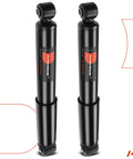 Pair of black rear shock absorber struts for Hyundai Elantra and Kia, easy install, smooth ride, quiet cabin.