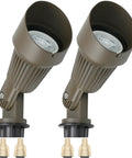 4W 12V Low Voltage Landscape Lights Kit Bronze Outdoor Spotlight Set Waterproof Replaceable LED Bulbs Flexible 160 Degree Knuckle