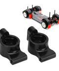 Beefy Aluminum Alloy Rear Axle Cup For 1x10 RC Cars, Precision Fit, black metal rear hub carrier replacements, shown with RC car model.