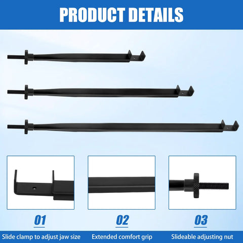 Adjustable Extension Clamp Wrench Tool For Tight Spaces That Holds Nuts Bolts And Hose Clamps With Three Interchangeable Extension Lengths