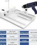 Heavy Duty Shrink Wrap Machine Sealer For POF And PVC Film With Heat Gun And 9 Temp Levels on white background.