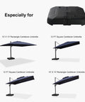 Beefy Heavy Duty Patio Umbrella Base With Cross Base Included, Water And Sand Filled; compatible with various umbrella sizes.