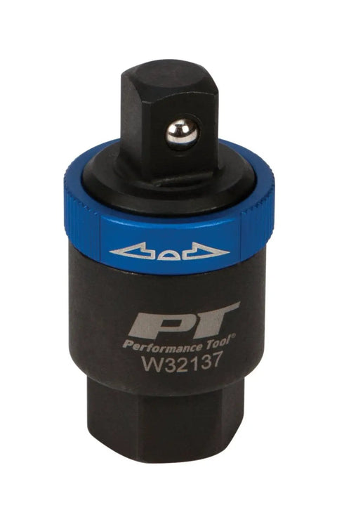 Half Inch Drive Ratcheting Breaker Bar Adapter with anodized switch collar and chrome vanadium shown in full view.