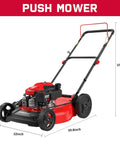 EasyCut 21 Inch Gas Lawn Mower With 144cc 4 Stroke OHV Engine Auto Choke Start 2 In 1 Steel Deck Mulching And Side Discharge
