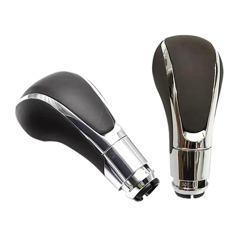 Upgrade Your Drive With This Durable Car Interior Shifter Head Transmission Gear Shift Lever Knob That Boasts A Super Comfy Grip And Sleek Metal Plastic Build For Easy Direct Install No Mods Needed On Many Models, black metal-plastic shift knob pair