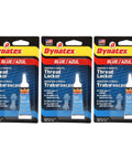Blue Medium Strength Thread Locker For Metal Fasteners, 0.20 Ounce Bottle, Removable With Hand Tools, 3 Pack packaging
