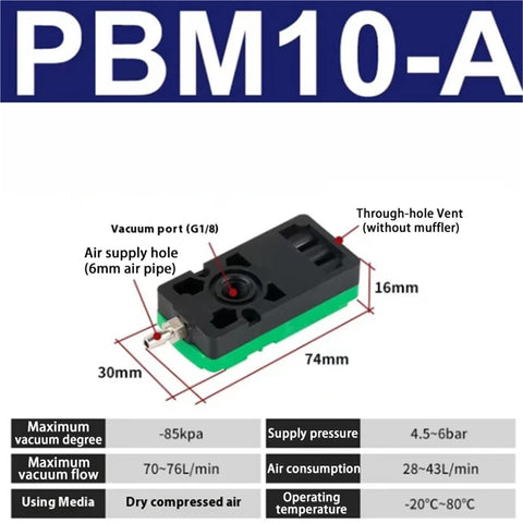Compact Multi Stage Vacuum Generator That Is A Real Workhorse For Energy Saving With High Flow And Strong Suction Ideal For PBX And PBM Series