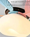 YPDJVLTI Ceiling Fans Lights 32Inch Kid Ceiling Lamp with acrylic lampshade and colorful fan blades.