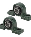 2 Piece 20 mm Pillow Block Bearing Ucp204 Self Aligning High Hard Steel Heavy Duty Unit, green cast iron housing