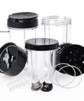 18-Piece Cup and Blade Replacement Set For Magic Bullet Blender MB1001 250W with three clear cups, lids, and gears