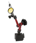 Magnetic Dial Indicator Stand For Test Indicators Flexible Arm Sturdy Base NoScratch Mount Easy Clamp Pro Grade Precision For Engineering Durable Bench Support For Solid Readings, red arm, yellow dial