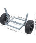 Beefed Up Heavy Duty Log Dolly With Tow Chain, 1500 Lb Capacity Firewood Cart dimensions with 16 inch rubber tires
