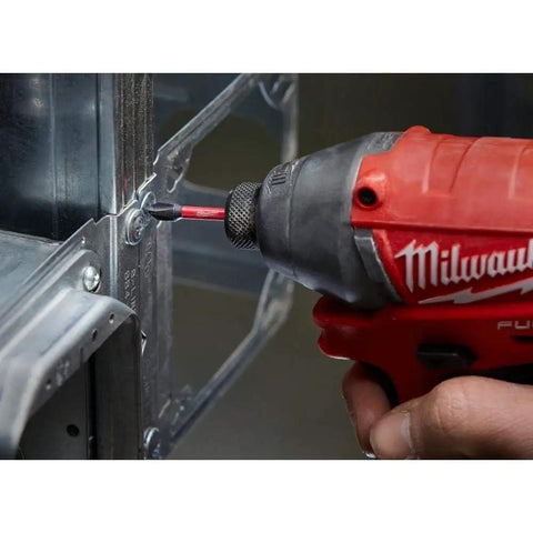 Using Shockwave Impact Duty Driver Bit Set 70 Piece With Shockzone Geometry on metal framing with impact driver