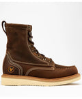 8 Inch Moc Toe Work Boot With Goodyear Welt Construction Brown Leather Electrical Hazard Protection for Men