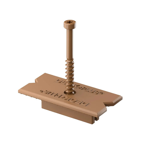 Hidden Deck Fasteners And Screws Set For Grooved Composite And Wood Decks, Stainless Steel, Brown Finish, single fastener