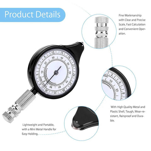 Handheld Map Distance Measuring Tool And Road Odometer Solid Aluminum Alloy Wheel For Camping Hiking Weather Resistant Compact Navigation Gadget With Slick Rolling Ease And Clutch Ultralight Grip For Weekend Warriors