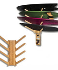 The Sun Rack Premium Bamboo Wall Mount For Surfboards Snowboards Skis And Wakeboards Holds Four Boards With Built In Drawer And Hooks