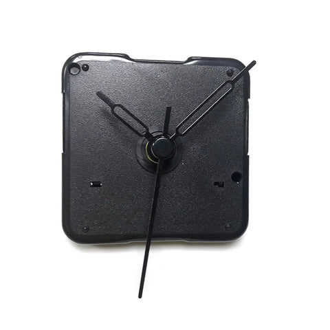 Clock Movement Replacement Part For Wall Clocks, Battery Operated Quartz Mechanism Repair Kit, front view of black movement
