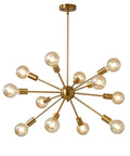 Modern Gold Sputnik Chandeliers Set Of 12 Brass Industrial Ceiling Lights For Dining Room Kitchen Living Room Farmhouse Style With Adjustable Height And Easy Install