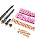 Premium Welding Torch Consumables Kit With 53 Pieces Including Nozzles Gas Lens Collets Cups And Replacement Parts For Fast Swaps Smooth Cuts