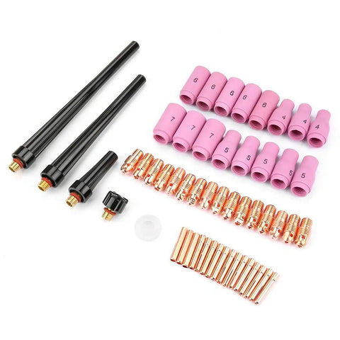Premium Welding Torch Consumables Kit With 53 Pieces Including Nozzles Gas Lens Collets Cups And Replacement Parts For Fast Swaps Smooth Cuts