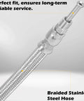 All In One Trim Tilt Hydraulic Ram Cylinder Hose Kit With Braided Stainless Steel Hoses, close-up of hose fitting