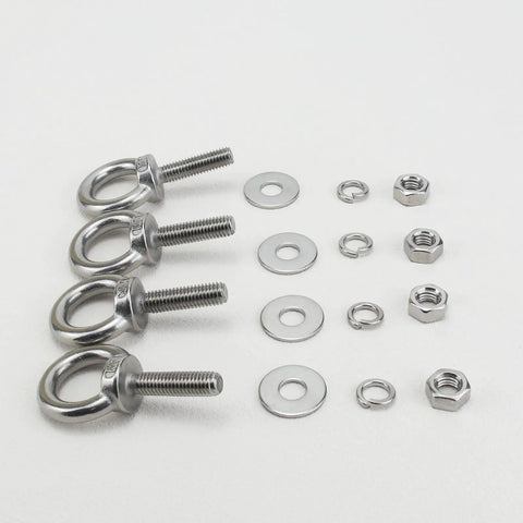 Four Pack M8 By 30mm Stainless Steel Eyebolts With Nuts And Washers 304 Grade Heavy Duty Eyebolts For Outdoor Lifting