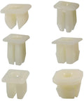 330 Pcs Nylon Nut Screw Grommet Assortment For Grille Bezel Headlight License Plate Bumper Fender Side Marker Lights Fits GM Chrysler Toyota Honda Mazda Nissan Mitsubishi Must Have Car Fastener Kit - close-up of nylon grommets