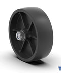 6 Inch Boat Trailer Jack Wheel Replacement, 1200 Lbs Load Capacity, 2 Inch Wide Wheel With Five Eighths Inch Bore, side view