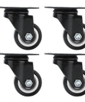 Rcniso Universal 1.5 Inch Silent Furniture Caster, 360° Rotation for Cabinet Legs, Shelf Legs, Stainless Steel, 4 Pieces close-up view.