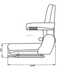 Diagram of Rugged Workhorse Universal Operator Seat for Backhoes Dozers Excavators Wheel Loaders Skid Steers Telehandlers