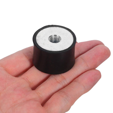 12 Pcs Heavy Duty Rubber Shock Absorber Mounts With Double Threaded Cylindrical Design For Engine And Equipment Vibration Isolation And Shock Absorption In Industrial Manufacturing, shown in hand