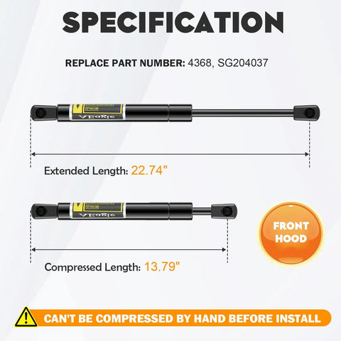 Hood Lift Supports For 2000 2007 Taurus 2007 Mercury Montego And 2000 2005 Mercury Sable Gas Springs Front Hood Shocks