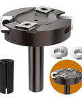 Flattening and slotting router bit for DIY CNC and handheld routers, 1/2 inch shank, 2-1/2 inch cutting diameter, durable alloy YJ30