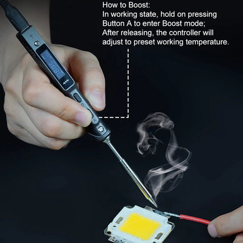 Smart Soldering Iron Upgrade TS101 With PD And DC Power 90W Max Pocket Size Beast of a Programmable Welding Station USB C Input OLED Display Heats Up in 10 Seconds 50 400 C Range Includes Original BC2 Tips