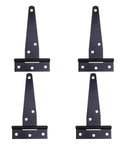 Heavy Duty Rustproof Iron Galvanized T Hinge 4 Pack for Home Fence Garden Shed Doors Triangle Style Black 8 Inch shown
