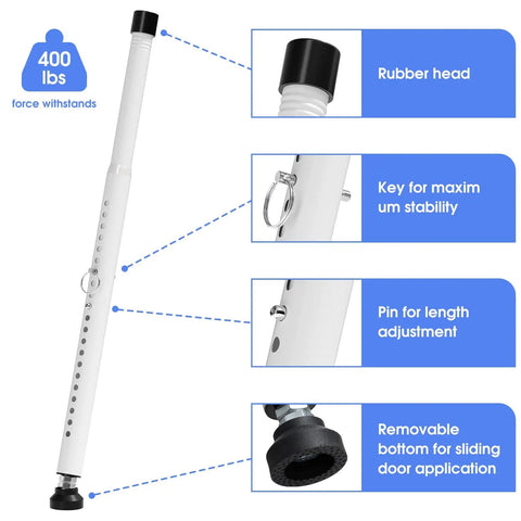 Adjustable 16 To 51 Inch Sliding Door Security Bar Set For Patio And Home 2 Pack Telescoping Window Lock Stoppers details
