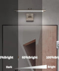 Awesome Adjustable Dimmable LED Picture Light With Swing Arm In Brushed Nickel, showing dimming levels in warm white 3000K light
