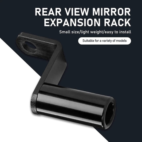 Beefy Aluminum Motorcycle Conversion Bracket With Rearview Mirror Extension Rod Mount Universal Fit For Most Cars Black